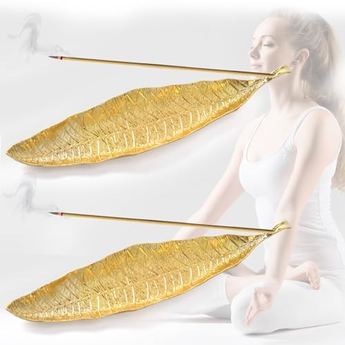2 Stück Räucherstäbchen Halter Metall Blätter Räucherstäbchenhalter Loch