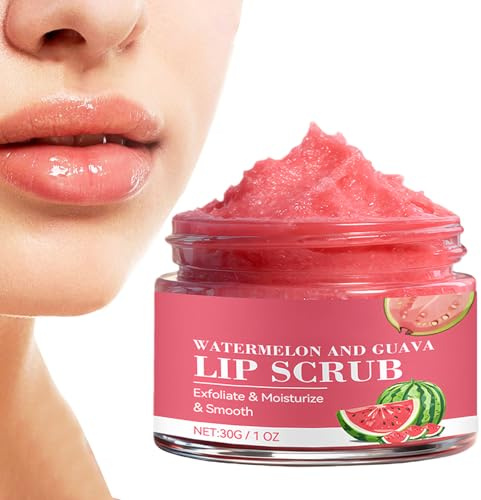 Exfoliante Labial Aclarador - Elimina Suavemente Pieles Muertas 30g - Exfoliante Aromático Iluminador para Labios - Para el Cuidado Diario y Nocturno y Preparación del Maquillaje