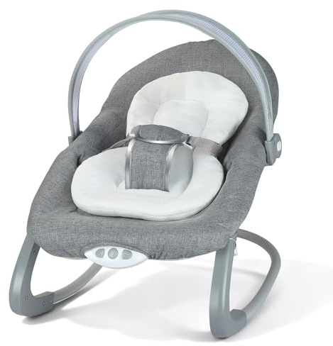 Baby Bouncer, Electric Baby Rocker Swing Chair Music and Vibration | Removable Bar, 3-Point Harness for Newborns 0-6 Months Baby Bouncer from Birth