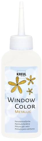 KREUL 42734 - Window Color perlmutt 80 ml, Fenstermalfarbe mit Metalliceffekt auf Wasserbasis, für glatte Oberflächen wie Glas, Spiegel und Fliesen