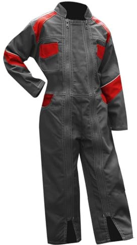 LMA 400921 TOURNESOL Combinaison Double Fermeture, Gris/Rouge, Taille 2A