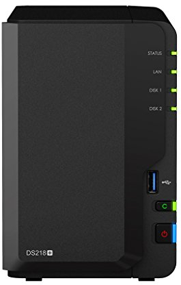 Synology DS218+ DiskStation NAS-Server 2-Bay Desktop Server, Kapazität:4.000GB (2x2TB), HDD Typ:WD Red