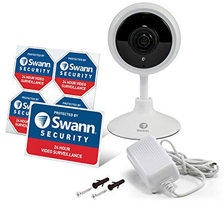 Swann Tracker Indoor 1080p Full HD Wi-Fi Security Camera with Auto-Tracking & Zoom, Night Vision, Heat Sensing, 2-way Talk, Wi-Fi Connection, Free Local & Cloud Recording, 32GB SD Card Memory & Siren