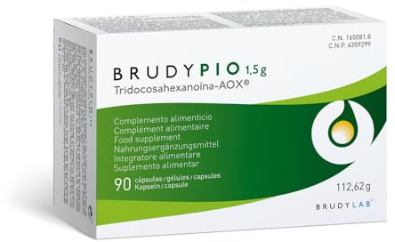 BRUDYLAB - Brudy Pio - Ideado para Mitigar el Estrés Oxidativo - Ayuda a Complementar las Necesidades Diarias de Ácidos Grasos - Omega 3-90 Cápsulas
