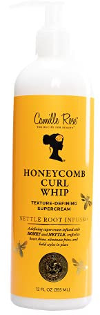 Camille Rose Honeycomb Curl Whip Texture-Defining Supercream to Hold, Defrizz, Nourish, Shine, and Promote Hair Regrowth | With Honey and Nettle Root