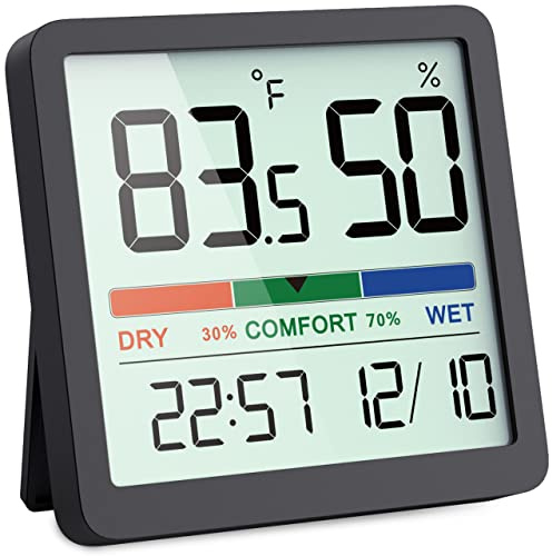 VOCOO Humidity Gauge Indoor Thermometer - Digital Indoor Humidity Sensor Room Thermometer with Temperature Humidity Monitor, Accurate Hygrometer Temp Meter for Home Greenhouse Wine Cellar
