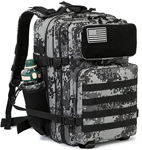 QT&QY Taktischer MilitäR Rucksack Herren Groß 25l/35l/45L Bundeswehr Rucksack 3 Tage Molle Armee RucksäCke Assault Backpack Outdoor Wasserdicht Pack Tasche