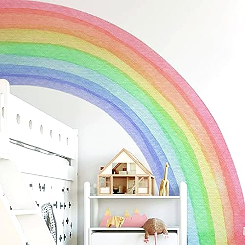 Murales Bohémien Adesivo da Parete Arcobaleno a Metà Taglio Rimovibile Fai-da-te per la Decorazione Della Parete Della Cameretta dei Bambini Della Bambina