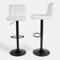 OHS Breakfast Bar Stools Set of 2 Adjustable Height Boucle Bar Stools, Soft Comfy Swivel With Footrest Metal Frame For Kitchen Counter - Cream