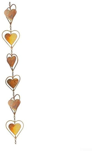 Feegow Rain Chain Rain Water Catcher Outdoor Rain Chains,Practical And Stylish Copper Rain Chain, Perfect Replacement For Downspouts(love)