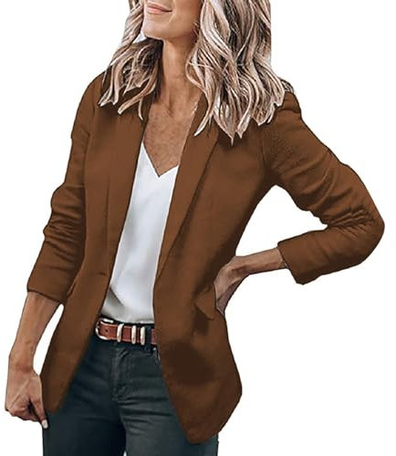 Generisch Damen Blazer mit Taschen Damen Offene Jacke Female Klassischer Blazer Blazer Damen Elegant Blazer Business Strickjacke Langarm Blazer Flieder Damen Longblazer Damen Tailliert
