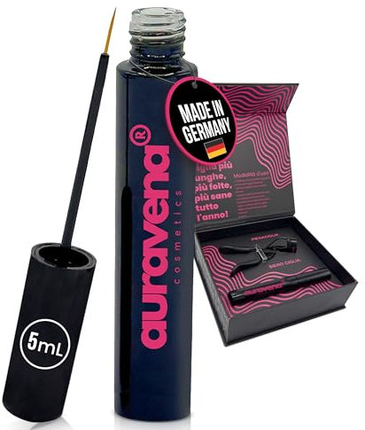 Siero ciglia allungante I 5ml I Formula vegana senza ormoni I Ciglia più lunghe, folte e sane I Delicato sugli occhi sensibili I Piegaciglia in omaggio I Crescita naturale e volume I Auravena