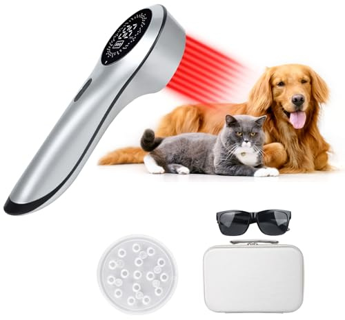 pinfriy Dispositivo terapeutico laser a freddo per persone e cani, 13 pezzi, 650 nm e 3 pezzi, 808 nm, palmare a infrarossi, per articolazioni, muscoli, sollievo dal dolore, grigio
