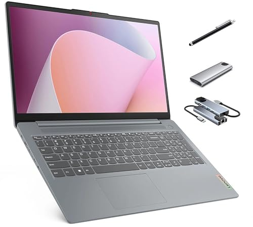 Lenovo IdeaPad Slim 3 Linux Laptop, 15.6 FHD Touchscreen Laptop, 8-Core AMD Ryzen 7 5825U, 16GB RAM, 512GB SSD, Keypad, SD Card Reader, Stylus Pen + External Portable SSD + USB Hub, Linux Ubuntu OS