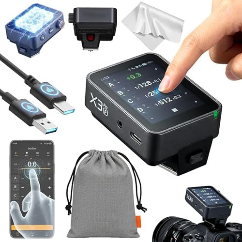 GODOX X3 PRO F för Fuji X3PRO TTL trådlös blixtavtryckare för Fujifilm med Bluetooth-integrering och APP-kontroll, pekskärm, 2,4 GHz trådlöst X-system, Pro-fotograferingslägen, slutarkontroll, snabb