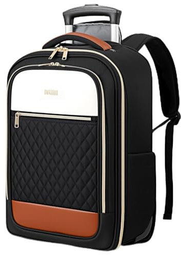 BMaoBBo Sac à roulettes pour Femme, 17.3 Pouces Sac à Dos PC Portable avec Poignée Télescopique pour Affaires, Sac à Dos à roulettes, Université, Avion - Capacité 35 L