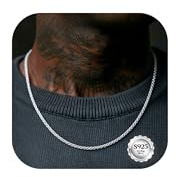 YADOCA Cadena Plata Hombre 925 Cadenas Hipoalergénicas Trigo Collar Plata Resistente Collares Hombre Que No Se Decoloran Collar Joya Cómoda 46 CM