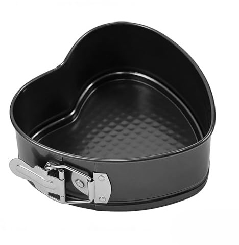 LUPATDY Tortiera a Cerniera 24 cm a Forma di Cuore – Stampo per Torte Antiaderente in Acciaio al Carbonio, Teglia da Forno Apribile per Cheesecake e Dolci