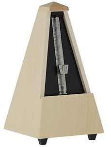 Wittner Metronom Taktell Pyramidform System Maelzel Serie 810 - Massivt trähus - Med klocka - Lönn natur matt - Mekanisk uppvridning - Inga batterier behövs - Tillverkad i Tyskland