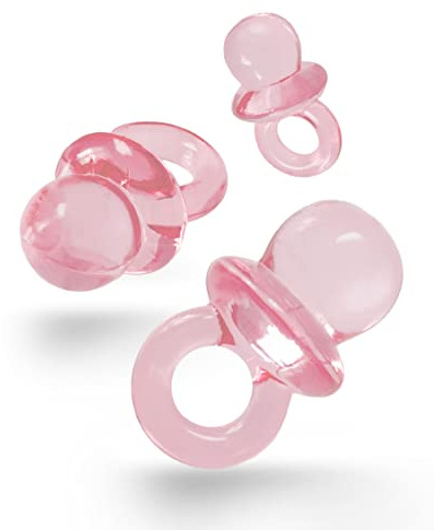 100 mini ciucci decorativi rosa - 2 cm - ciucci per il baby shower o come ciondolo - ciucci per bambini in acrilico - Kleenes Traumhandel®
