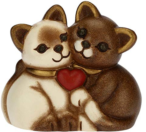THUN - Coppia di Gattini con Cuore - Bomboniere - Linea Cerimonia - Formato Mini - Ceramica