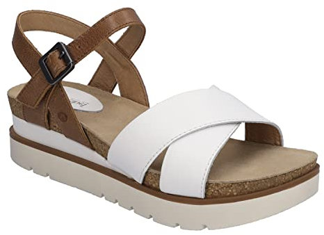 Josef Seibel Damen Plateausandalen Clea 10,Weite G (Normal),plateausandaletten,sommerschuhe,dicke,sohle,bequem,lady,Weiß (weiss-kombi),41 EU / 7 UK