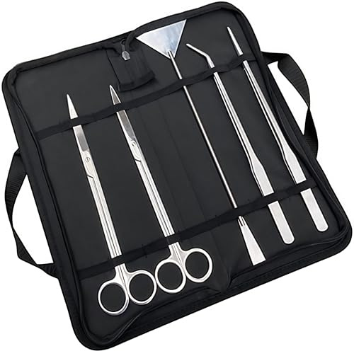 Piante Acquario Attrezzi Set,5 in 1 in acciaio inox,Forcipe,Forbici,Acquari e pesci Starter Kit per l'acquario Landscaping