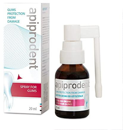 Apiprodent spray – hjälper till att skydda och återhämta sig av skador tandkött och munhålighet – lindring från ömma tandkött, tandköttskänslighet och blödande tandkött – 20 ml flaska
