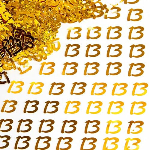 56g Gold 13th Birthday Confetti Foil Metallic Glitz Table Scatter Sprinkles Age Bday Party Decorations
