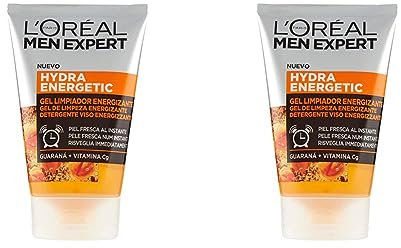 L'Oreal Paris Men Expert - Hydra Energetic gel limpiador energizante para hombres - 100 ml (Paquete de 2)