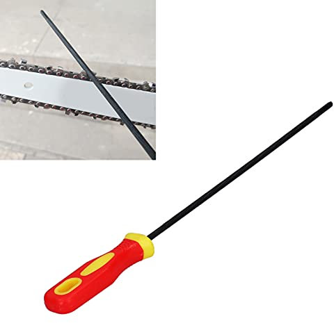 Topyond Lime Ronde en Acier Durable pour Scie à Chaîne, Conçue pour la Scie à Bois, Dotée d'une Poignée Ergonomique pour Une Utilisation Confortable