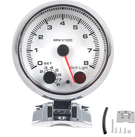 Varvräknare, Varvräknare 3,75 Tum 0 Till 8000 Rpm Bakgrundsljus i 7 Färger för 4 6 8 Cylindriga 12V Bensindrivna Fordon
