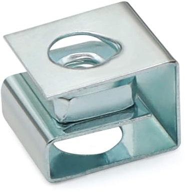 Aiwaiufu 10-32 Tuercas de jaula deslizables, tuerca de jaula tipo U azul de zinc, 25 piezas