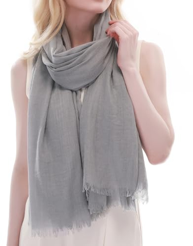 RIIQIICHY Bufanda Mujer Pañuelos Cuello Fular Foulard con Flecos Chal Fiesta Estolas para Bodas Pashmina