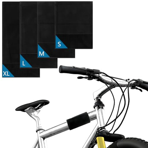 Fahrrad Rahmenschutz 4er Set, Carbon Rahmenschutz Fahrradträger Transportschutz Neopren Fahrrad Zubehör für Mountainbikes, Rennräder, Tourenräder