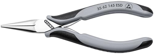 KNIPEX Tools 35 62 145 ESD Electronics - Alicates de punta media redonda, mangos ESD, 5-3/4 pulgadas