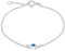 Amazon Essentials Armband aus Sterlingsilber, verstellbar, hellblauer Zirkonia, Geburtsstein Dezember, 16–18 cm