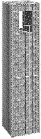 Juroupi Cesto a Gabbione a Torre 40x40x180 cm in Ferro,Cesto Gabbione,Gabbioni Metallici per Pietre,Gabbione Sassi-151264