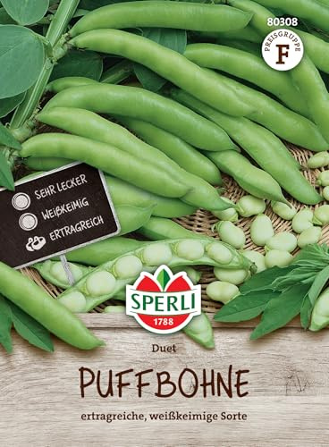 Sperli Puffbohnensamen Duet 80308 - Ertragreiche Gemüsesamen, Puffbohnen für Einfrieren & Trocknen, früh reifend, robust, Bohnensamen, ideal für Gartenböden, Stickstoffbindung
