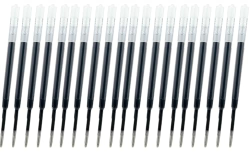 MROOFUL 20 recambios de bolígrafo de gel de 99 mm, negro, rojo, azul, recargables, G2, a base de agua, papelería de oficina (juego negro)