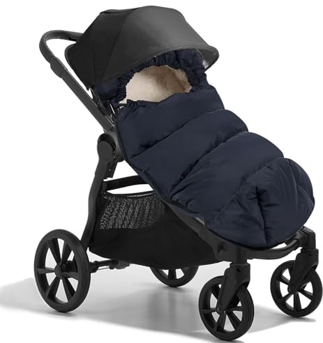 goldmiky Sacos de Abrigo para Carritos, Saco Invierno Silla Paseo Universal, Acos de Silla de Bebe con Forro Polar Térmico, con Cremallera, Desmontable, Doble Apertura Unisex (Azul)