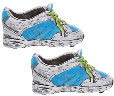 LIOOBO 2pcs Shoe Shaped Flower Pots Indoor Outdoor Planters for Succulents Creative Home Decor Durable Sturdy Material Blue Color