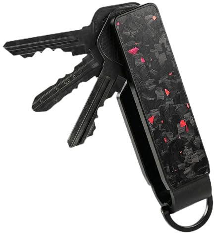 CAXGEK Aluminium Key Organizer Holder with Clip, Compact Keychain with Easy Access.