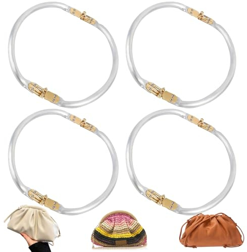 4 Pezzi Chiusura Borsa Uncinetto, Chiusura Clutch, Borsa A Forma Di U Manico Interno Bacio, Manici Borse Uncinetto in Alluminio per Portafogli, Manici per Borse Uncinetto Fai da Te