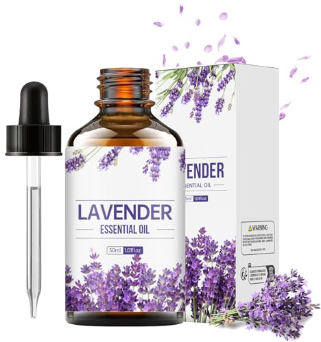 Lavendelöl Ätherisches Öl 30ml, Reines Lavendelöl für Diffuser & Aromatherapie, Lavender Essential Oil für Massage, Hautpflege, Bad, Duftkerzen & DIY, zur Entspannung, Körperpflege