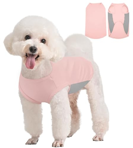 Kuoser Dog Sun Protection Vest, Lightweight Summer Dog Clothing Shirt, Breathable Cooling Vest for Small Dogs Outdoor Walking (Pink, S)