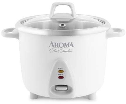 Aroma Housewares Select Stainless Rice Cooker & Warmer with Uncoated Inner Pot, 14-Cup(cooked) / 3Qt, ARC-757SG