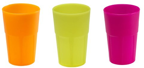 Mojito Design Cocktail35 Bicchieri, Polipropilene (PP), Multicolore Fluo, 6 x 350 ml