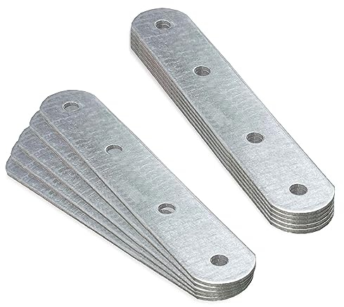 OMIDEAS 10 x Connecting Plates (90 x 25 x 2) Straight Repair Joining Fixing Mending Flat Bracket Brace Shelf Support Metal Galvanised Connector