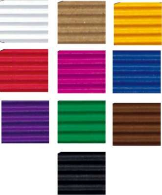 Bastelwellpappe, 49,5 x 70 cm, 50 Bogen in 10 Farben sort.